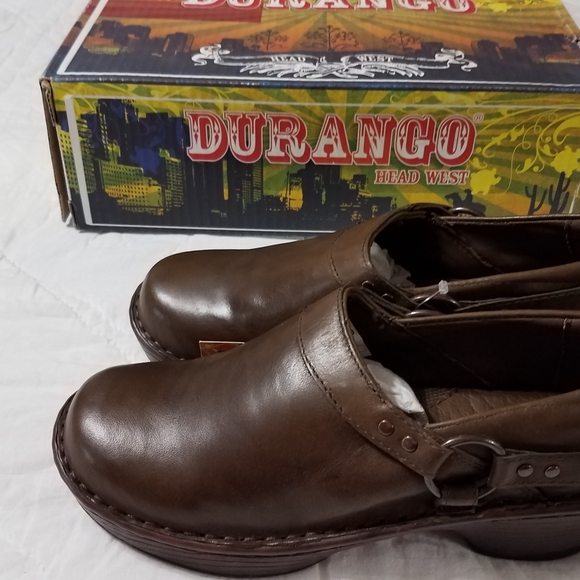 Durango Women's Clogs size 9M Brown Leather Western Slip-on shoe  RD3823… - Picture 2 of 11